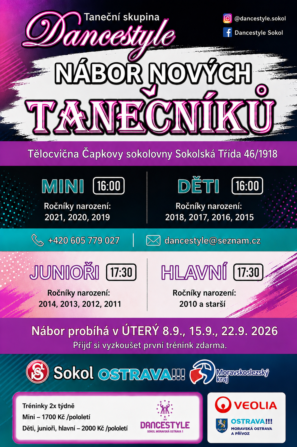 Zveme všechny malé i větší tanečnice a tanečníky, děti, které se rády hýbou, vrtí, poskakují, všechny zájemce o tanec, na některou z náborových hodin